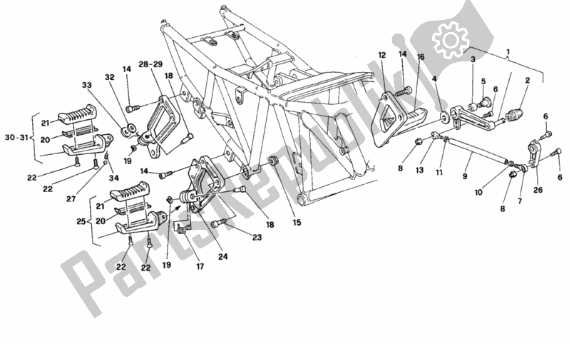 Todas as partes de Apoio Para Os Pés Dm 002306 do Ducati Supersport 900 SS USA 1994